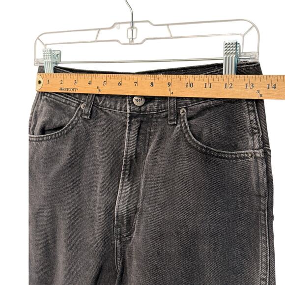 Reformation 26 High Rise Straight Leg STAR Seamed Jeans Crop Denim Washed Black - Picture 7 of 10